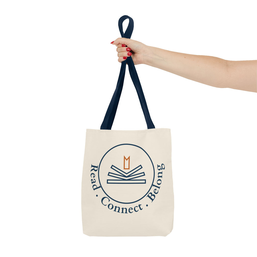 Read • Connect • Belong Canvas Tote Bag — Book Club Library Tote