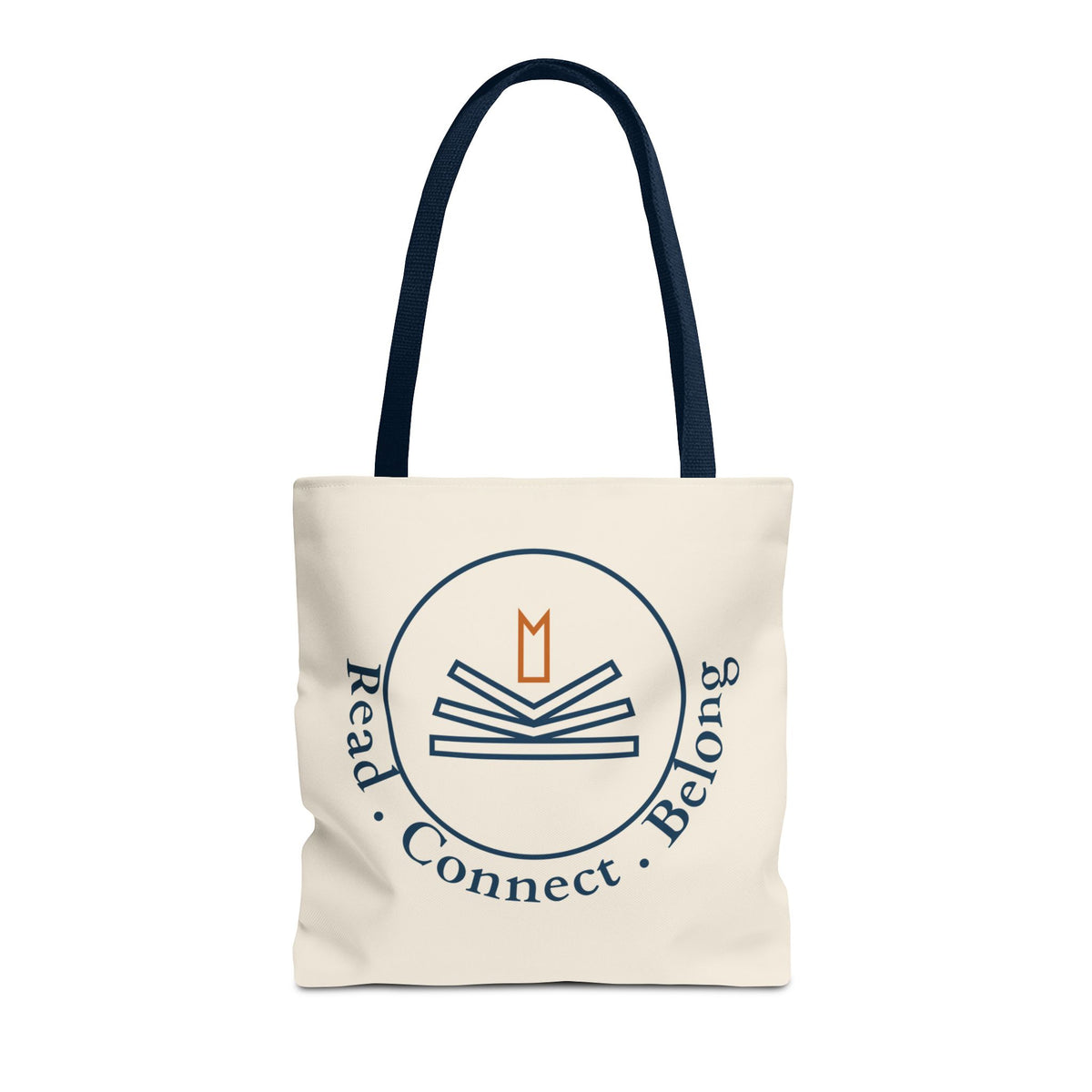 Read • Connect • Belong Canvas Tote Bag — Book Club Library Tote