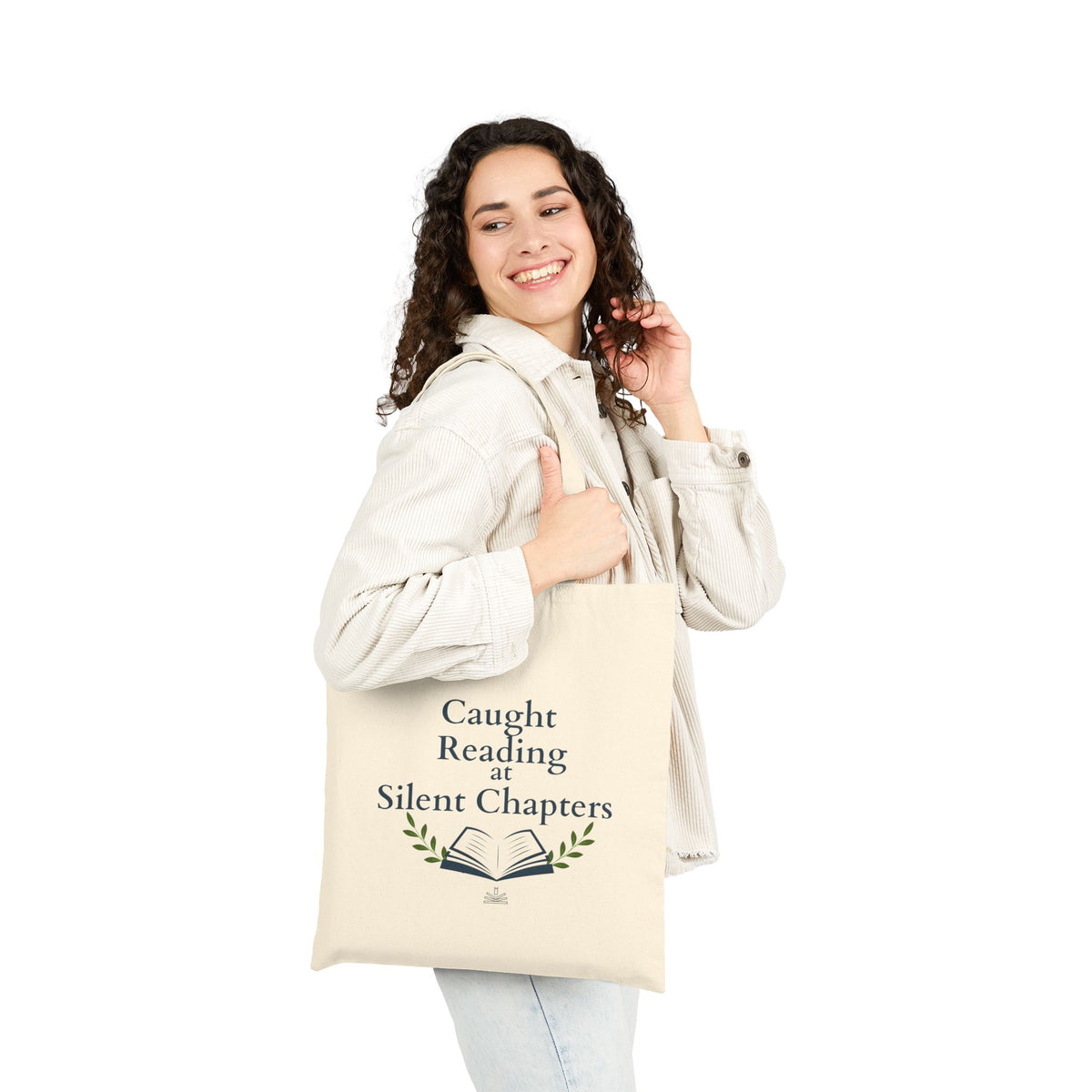 Tote Bag — “Caught Reading at Silent Chapters”