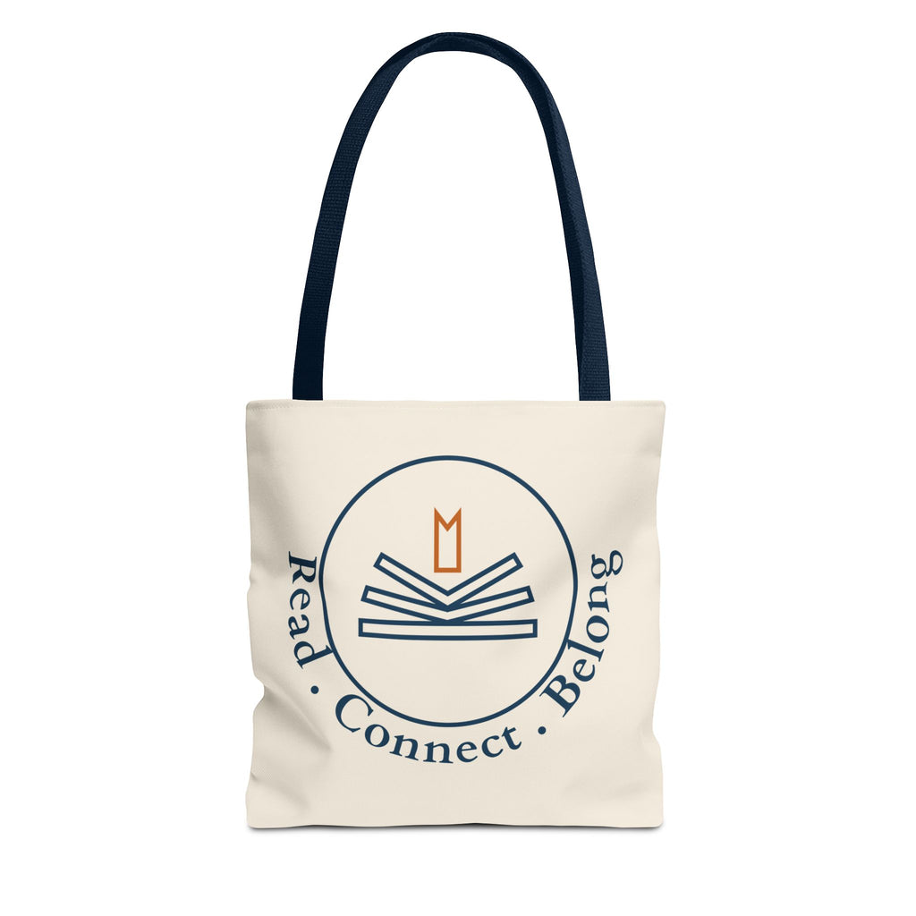 Read • Connect • Belong Canvas Tote Bag — Book Club Library Tote