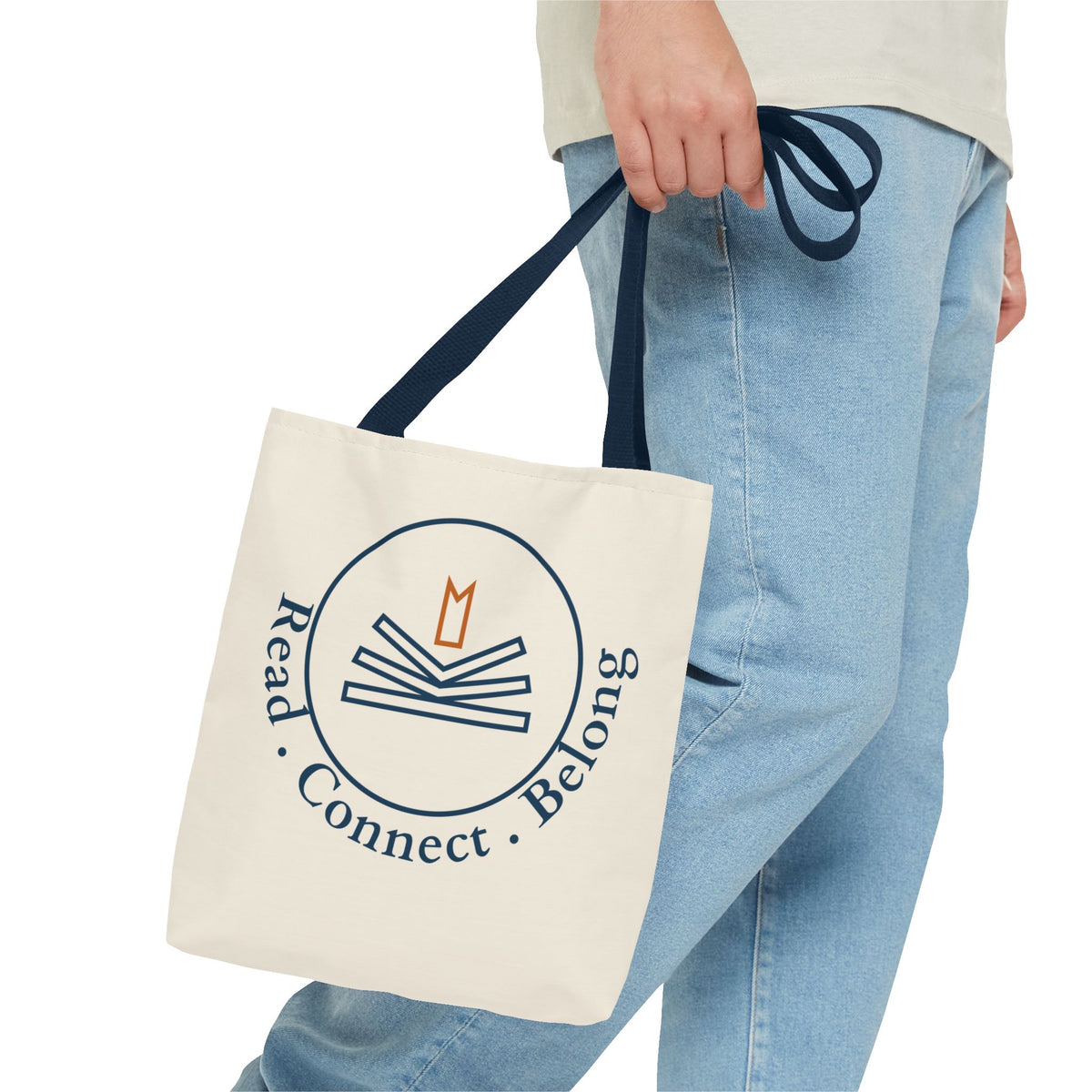 Read • Connect • Belong Canvas Tote Bag — Book Club Library Tote